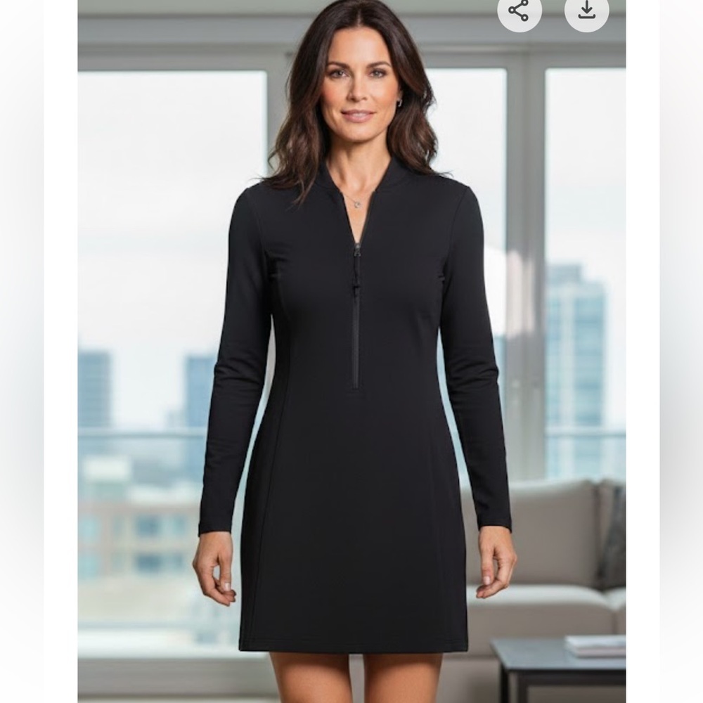 SPANX Chic Black Long Sleeve Dress With Short